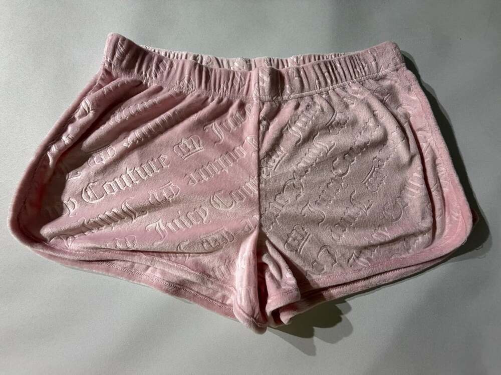 Juicy Couture L Pink Velour Embossed Logo Tube Top Strapless Y2K Sleepwear
